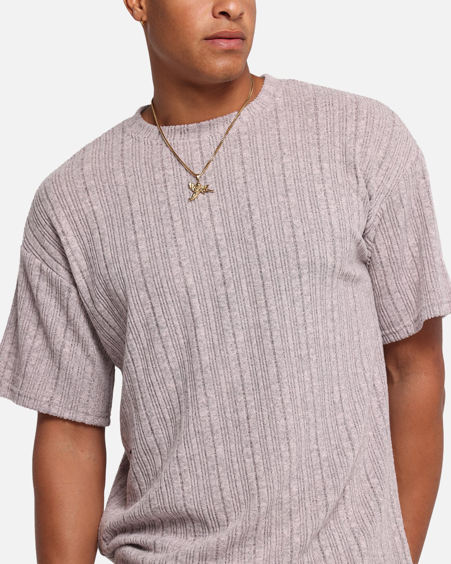 XXIII Rib Knit T-Shirt Pink Marle、mySite、zt4zffjzw