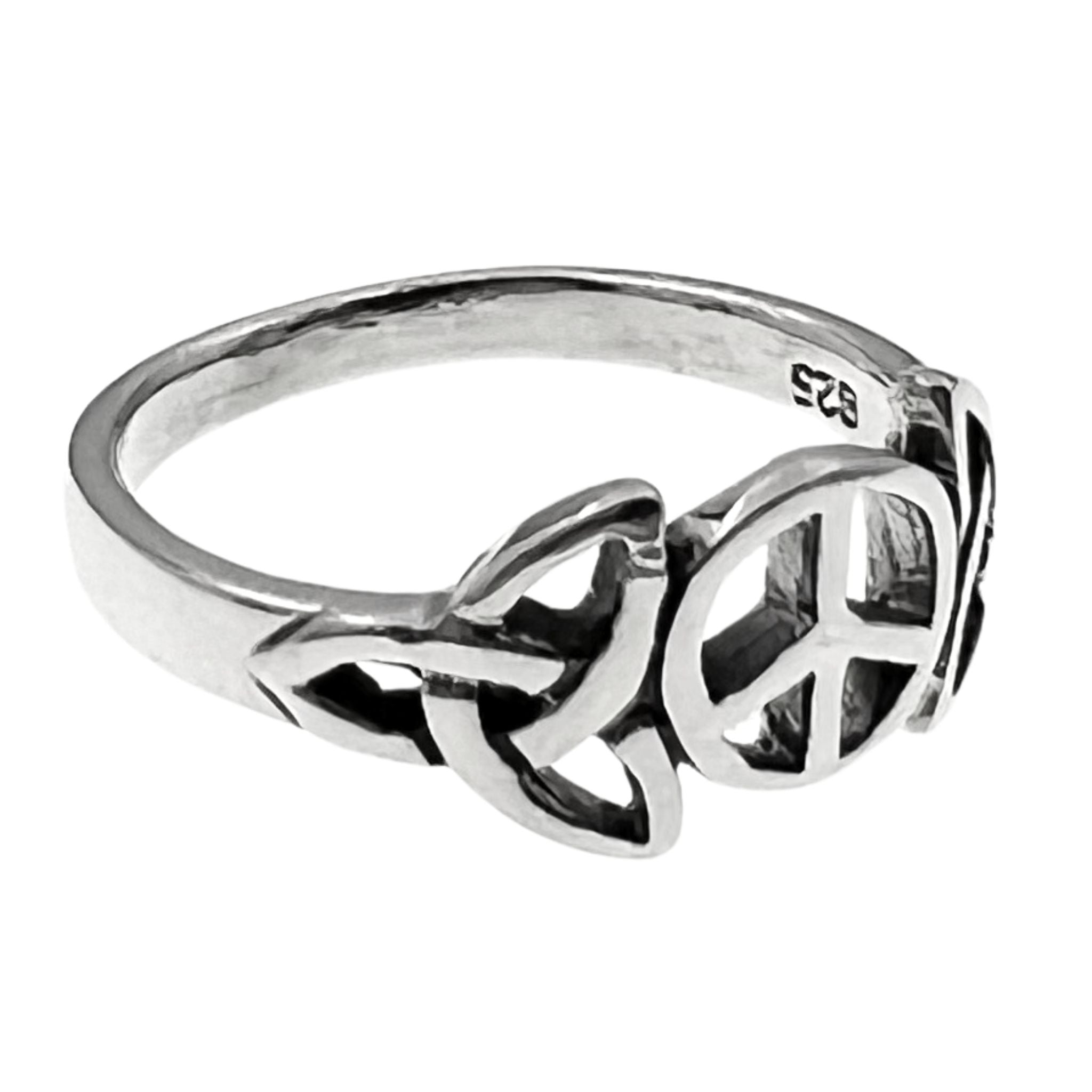 Sterling Silver Celtic Peace Symbol Ring / SSR0099、mySite、dreamappss