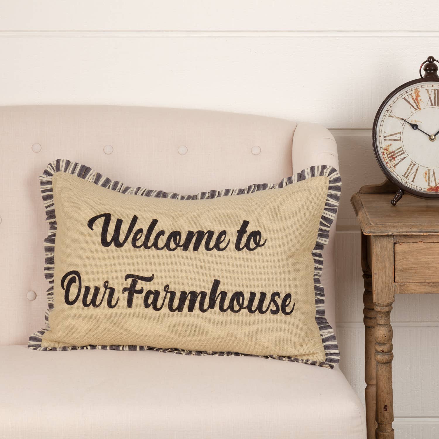Welcome to Our Farmhouse Pillow 14x22 VHC Brands - Ashmont Burlap Vintage、mySite、g9winljtr