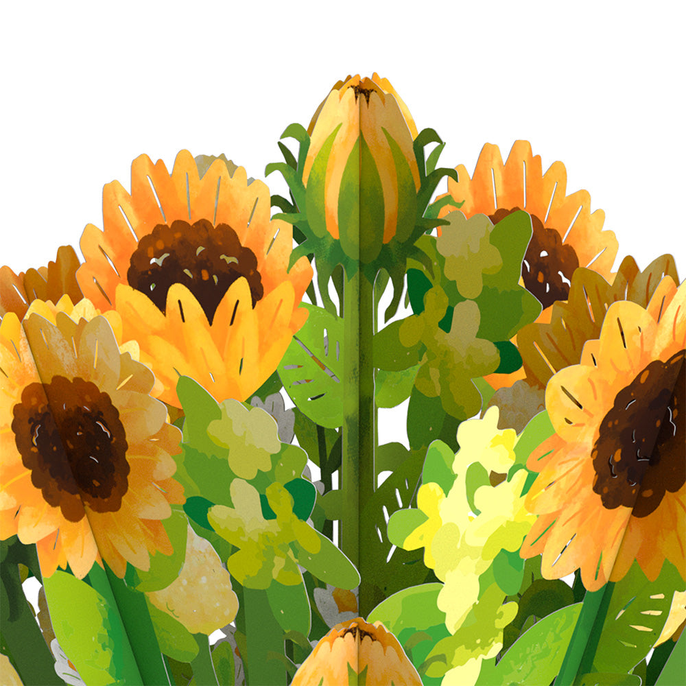 Sunflower Blooms Birthday Bouquet and Cardio Queen Sentiment Set、mySite、solidvoid