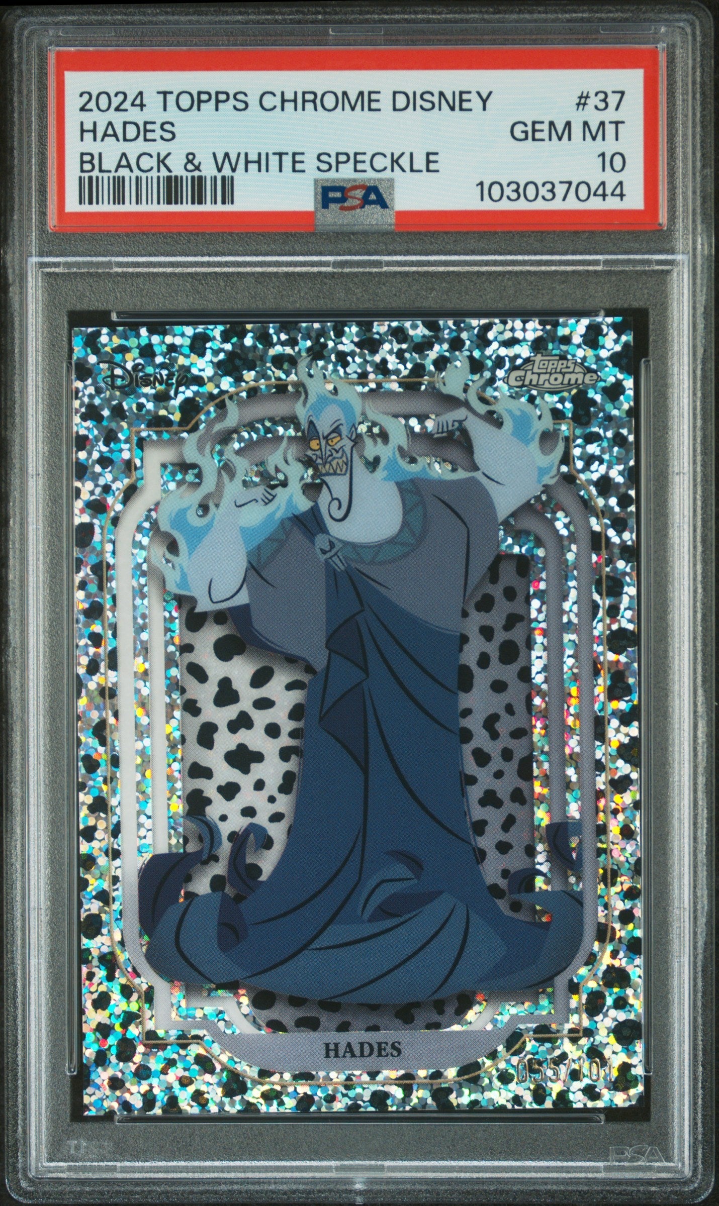 Hades #37 Black & White Speckle 055/101 PSA 10 Topps Chrome Disney 2024、mySite、waistdrama