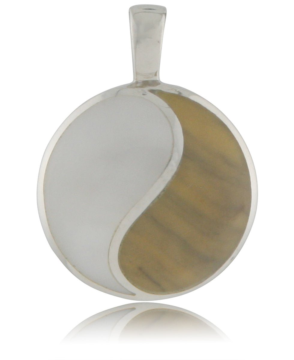 Sterling Silver Mother of Pearl Yin Yang Pendant、mySite、topwebapps