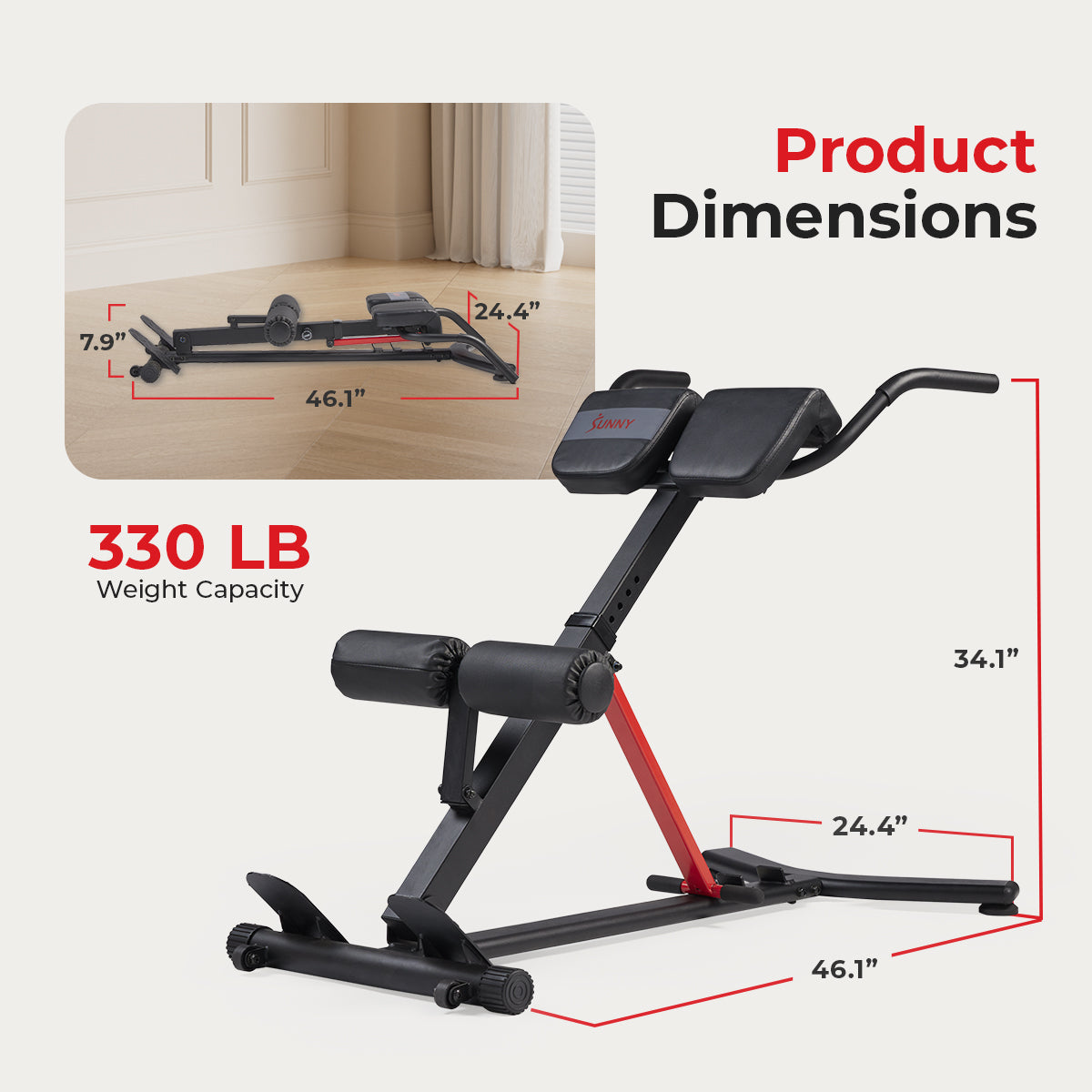  Sunny Strength™ Hyperextension Roman Chair with Dip Station、mySite、ghnorth