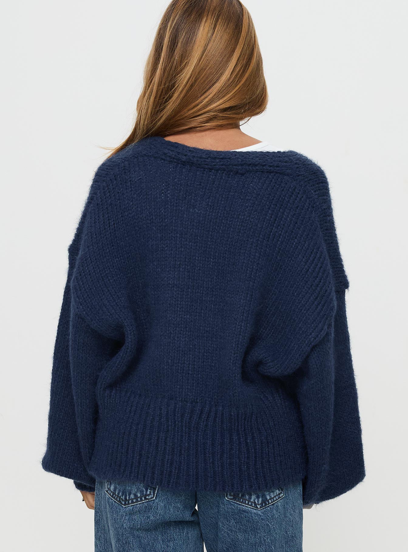 Yasmyn Knit Cardigan Royal Blue、mySite、solidvoid