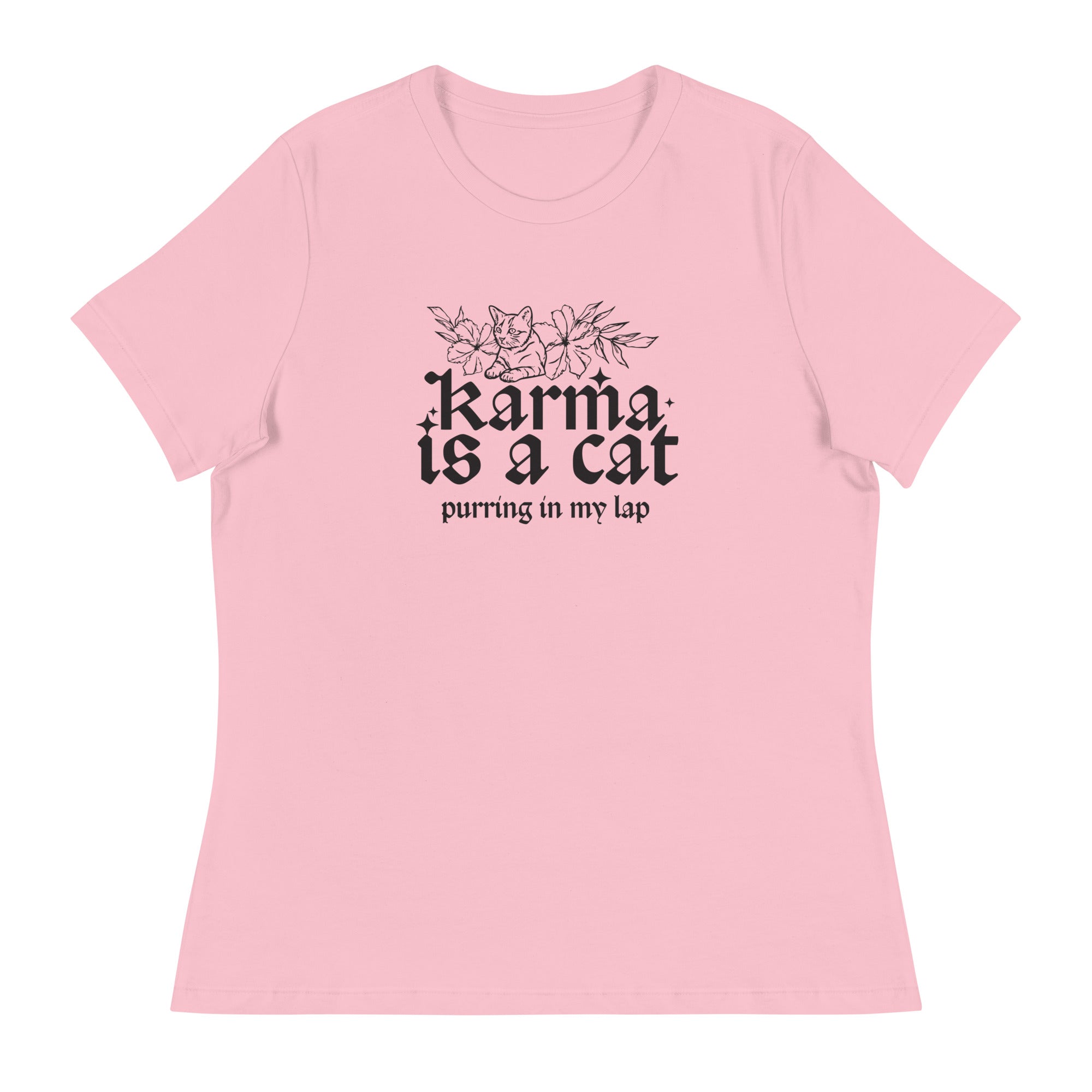 Karma is a Cat Women's Relaxed T-Shirt、mySite、camillekostekn