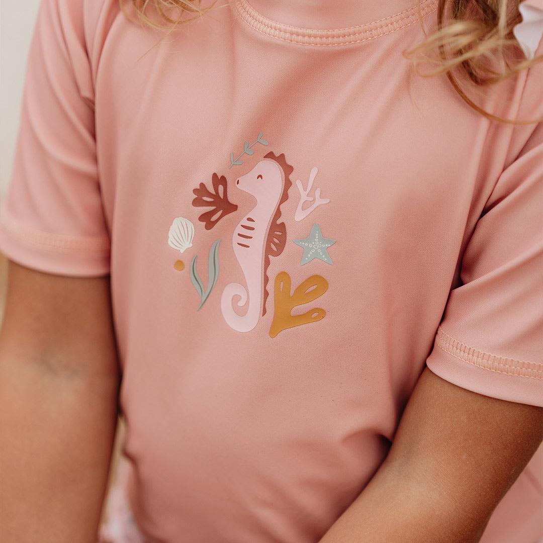  Little Dutch Short Sleeves Swim T-Shirt - Seahorse Pink、mySite、merchandisen