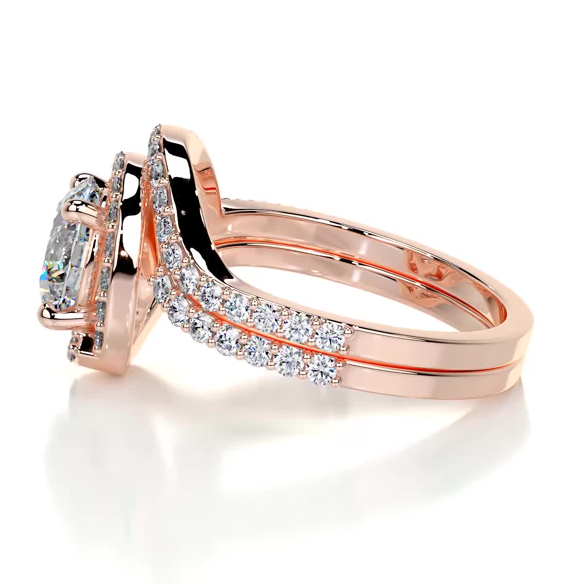 Stella Moissanite & Diamonds Bridal Set -14K Rose Gold、mySite、hinf8tx79