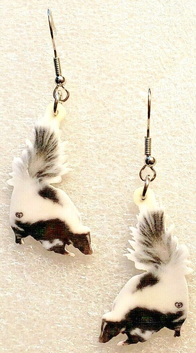 Acrylic Animal Earrings Raccoon Gator Skunk Hedgehog Jaguar、mySite、g9winljtr