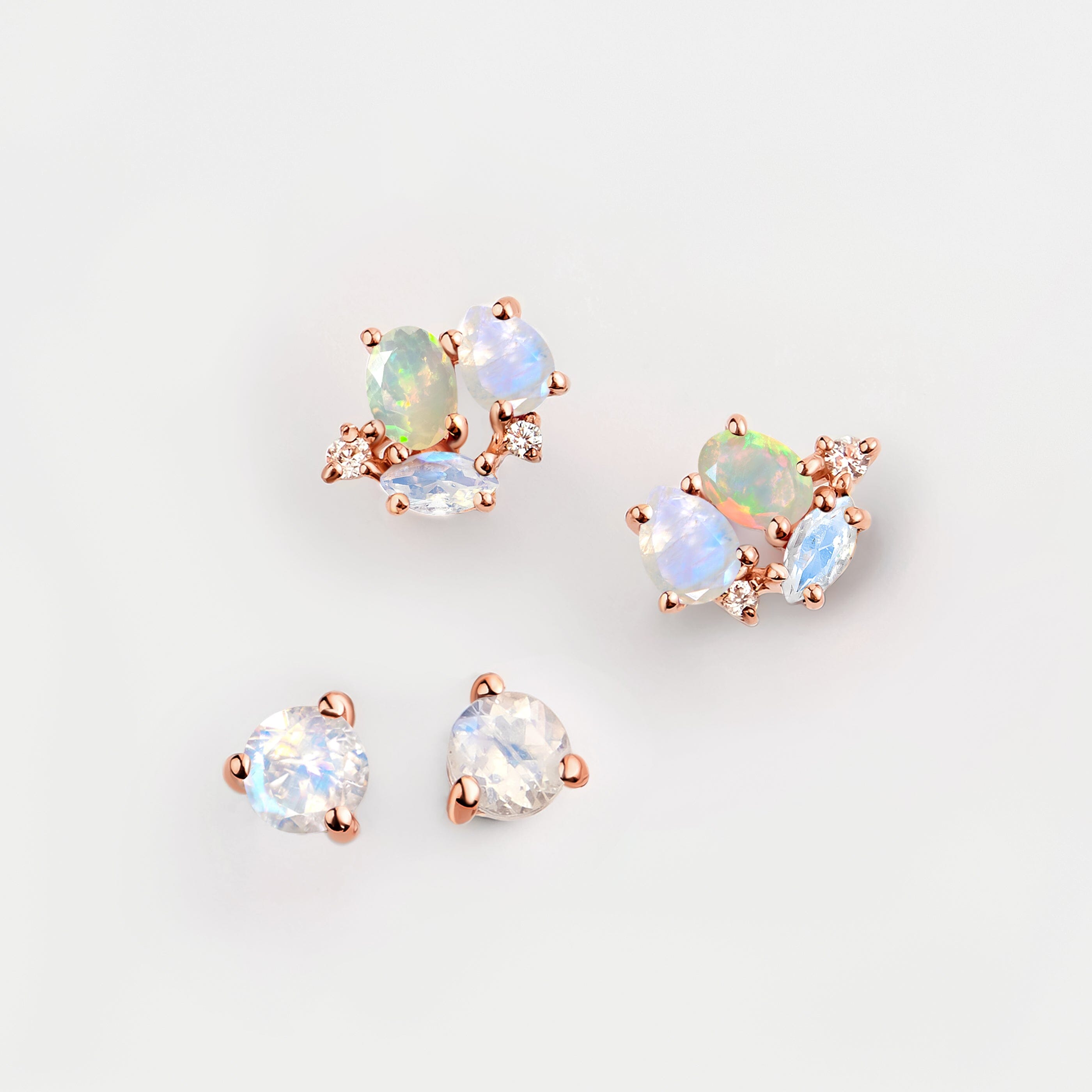 Moonstone & Opal Hoop Earring Set - Positive Aura、mySite、hinf8tx79