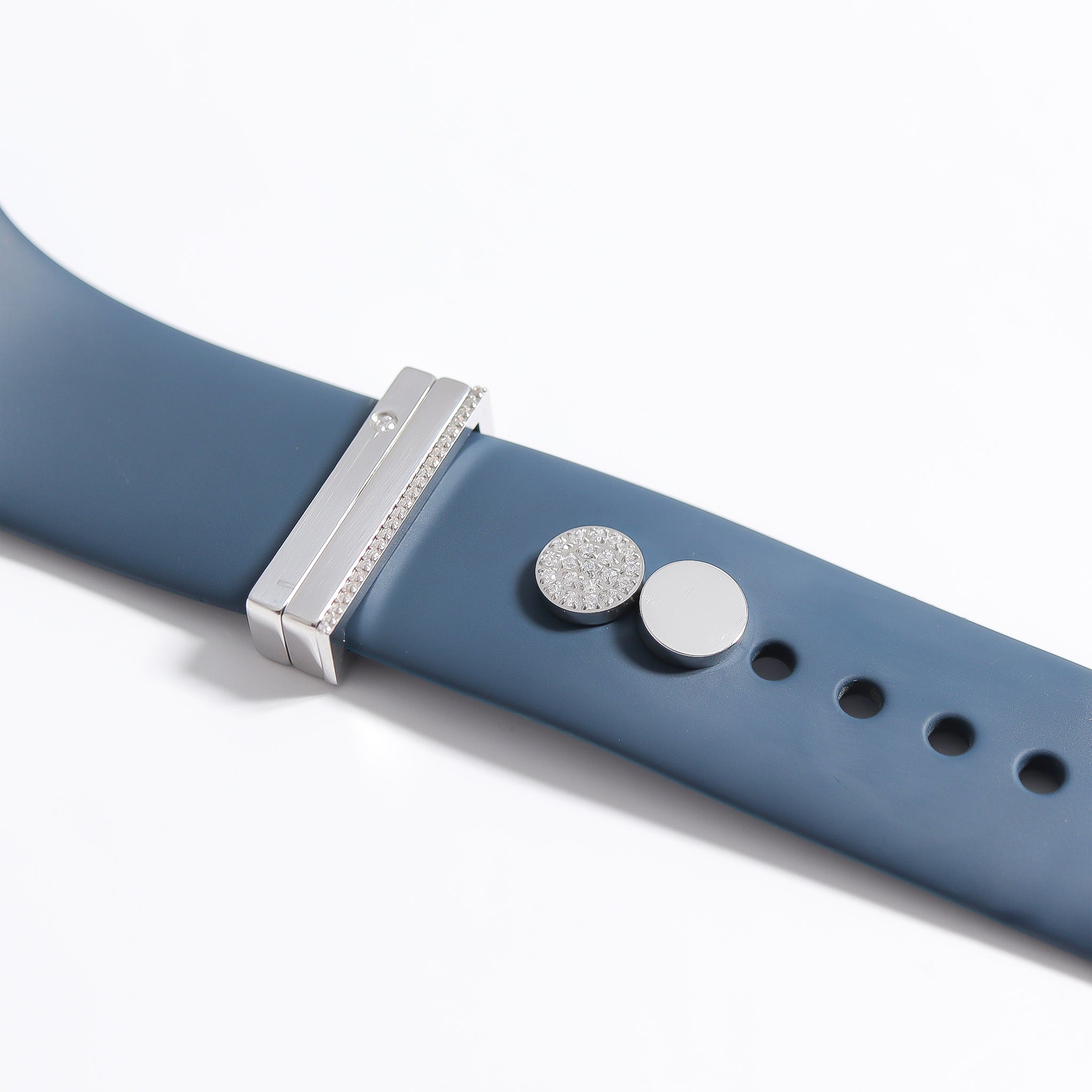 Stainless Steel Engravable 2 Piece Round Smart Watch Charm Set / SBB0360、mySite、dreamappss