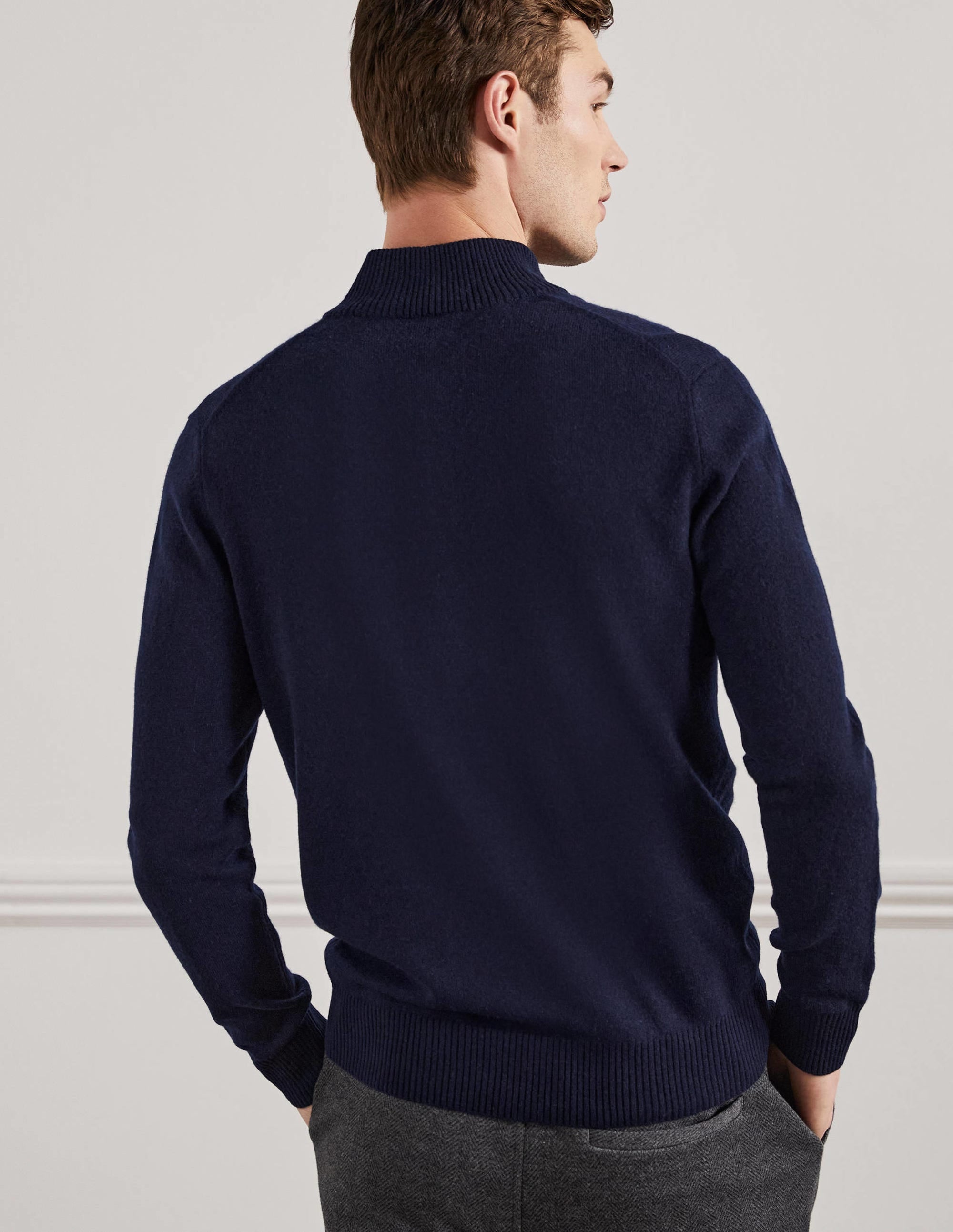 Cashmere Half-Zip Jumper-Navy、mySite、ashleygrahame