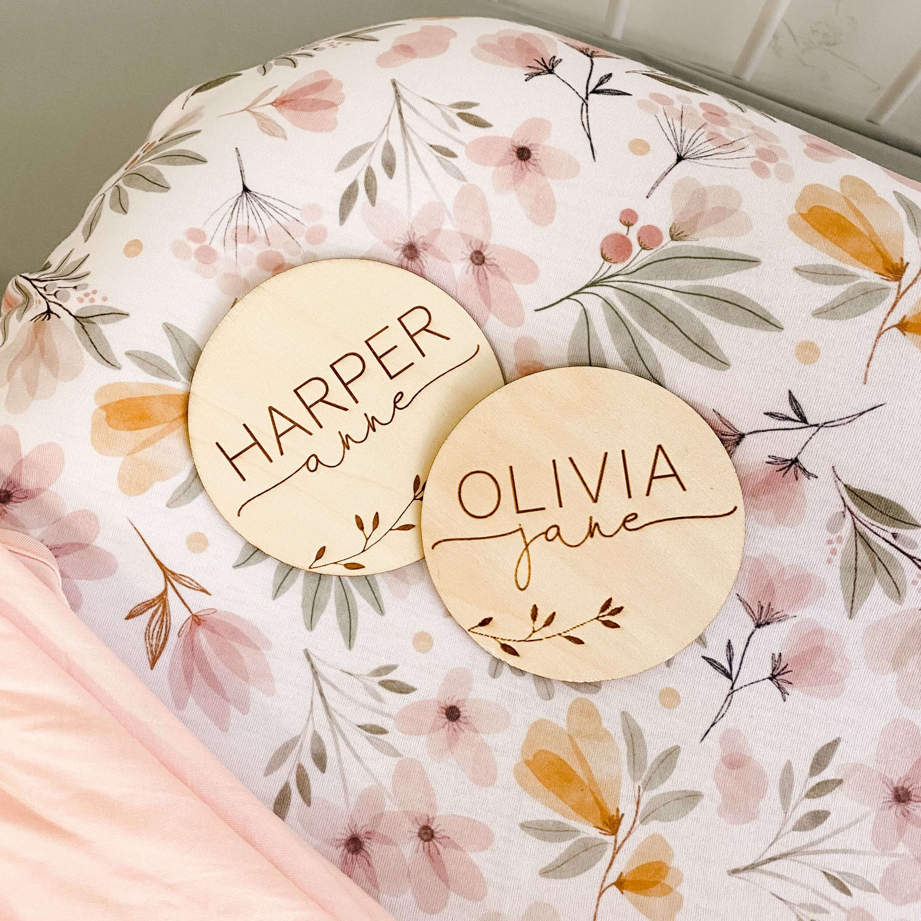  Personalized Baby Name Wood Announcement | Leaves、mySite、layawaytickets