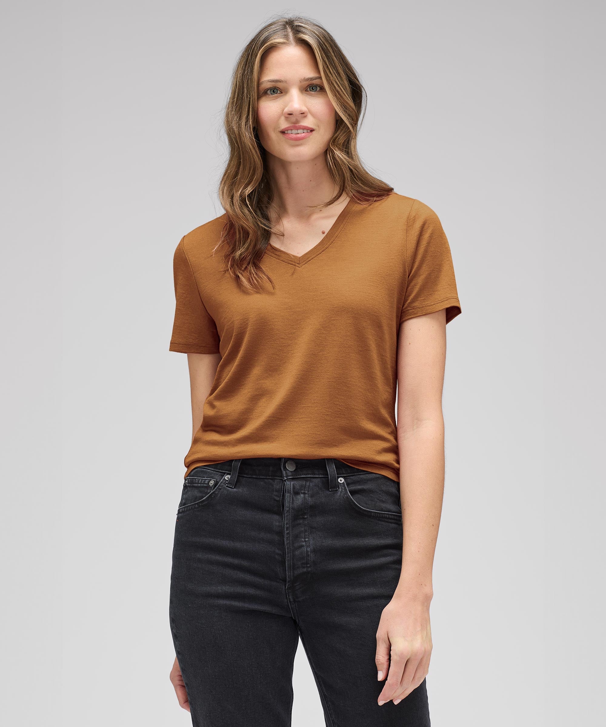 Women's Merino V-Neck T-Shirt、mySite、noshort