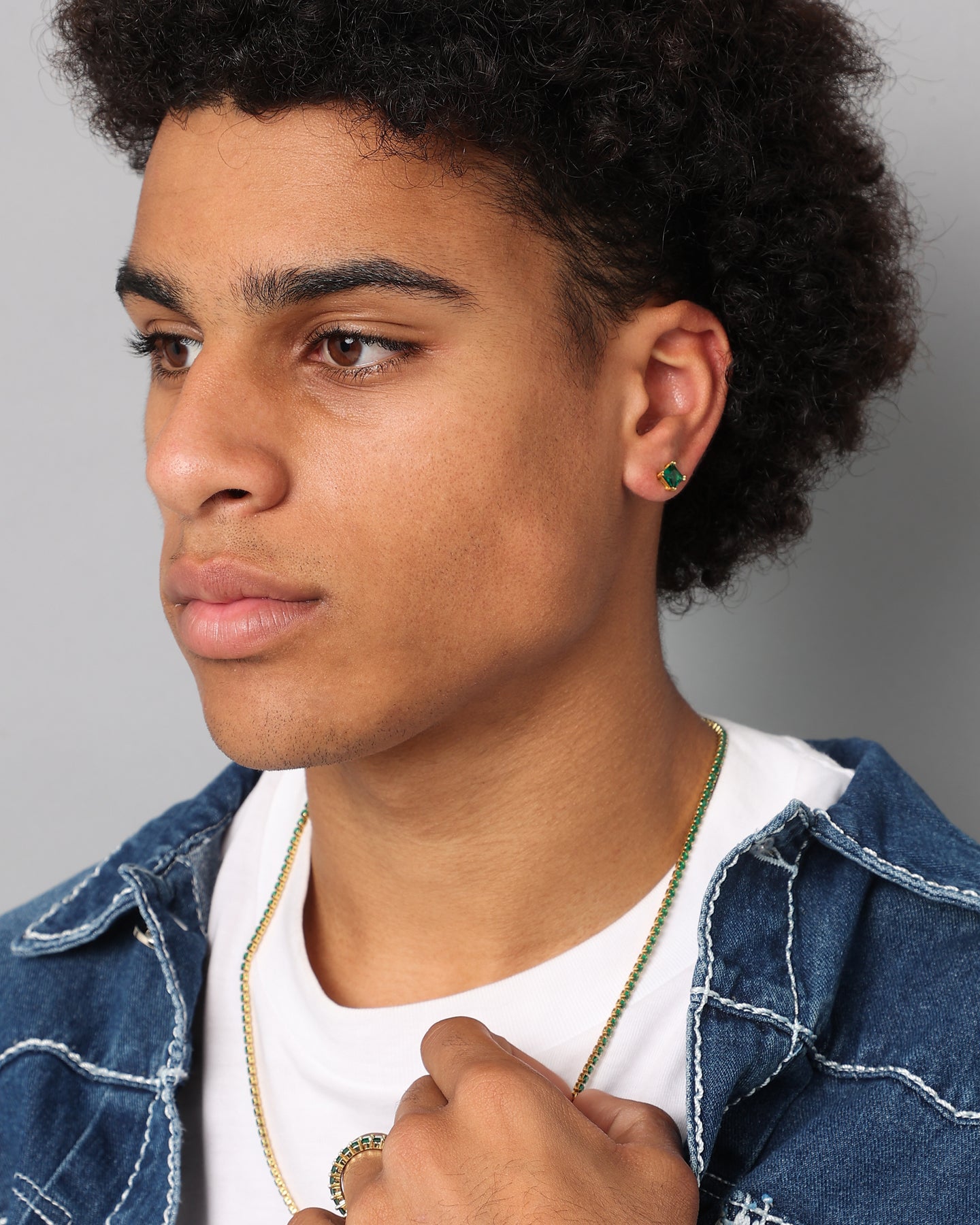 NXS Square Cut Earring Gold/Green、mySite、zt4zffjzw