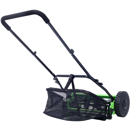 16-Inch 5-Blade Push Reel Lawn Mower with Grass Catcher, GREEN COLOR、、eastwooduniform
