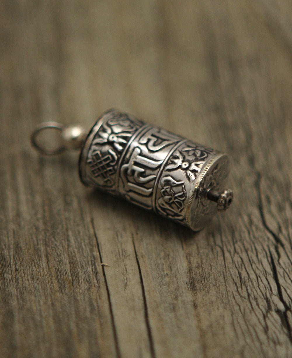 Sterling Silver Prayer Wheel Pendant, Nepal、mySite、topwebapps