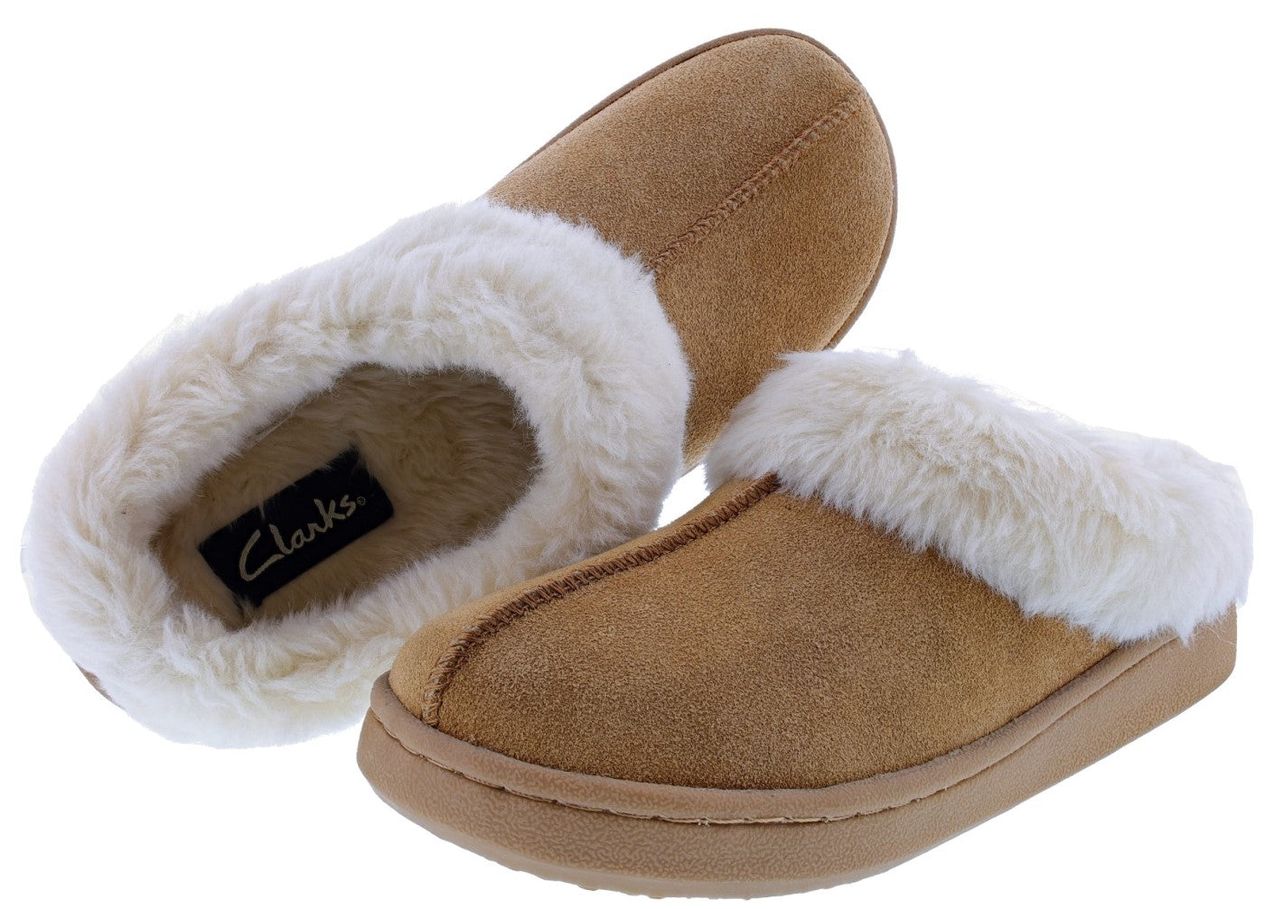Clarks Women's JMS0587 Suede Indoor & Outdoor House Slippers、mySite、dreamappss