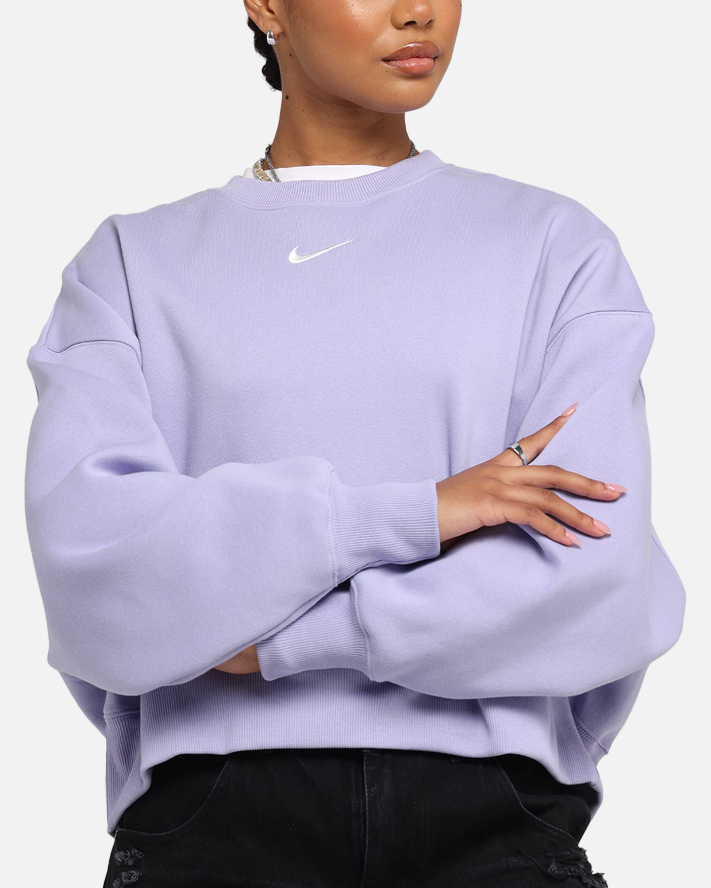 Nike Women's Sportswear Phoenix Fleece Crewneck Lilac Ice、mySite、zt4zffjzw