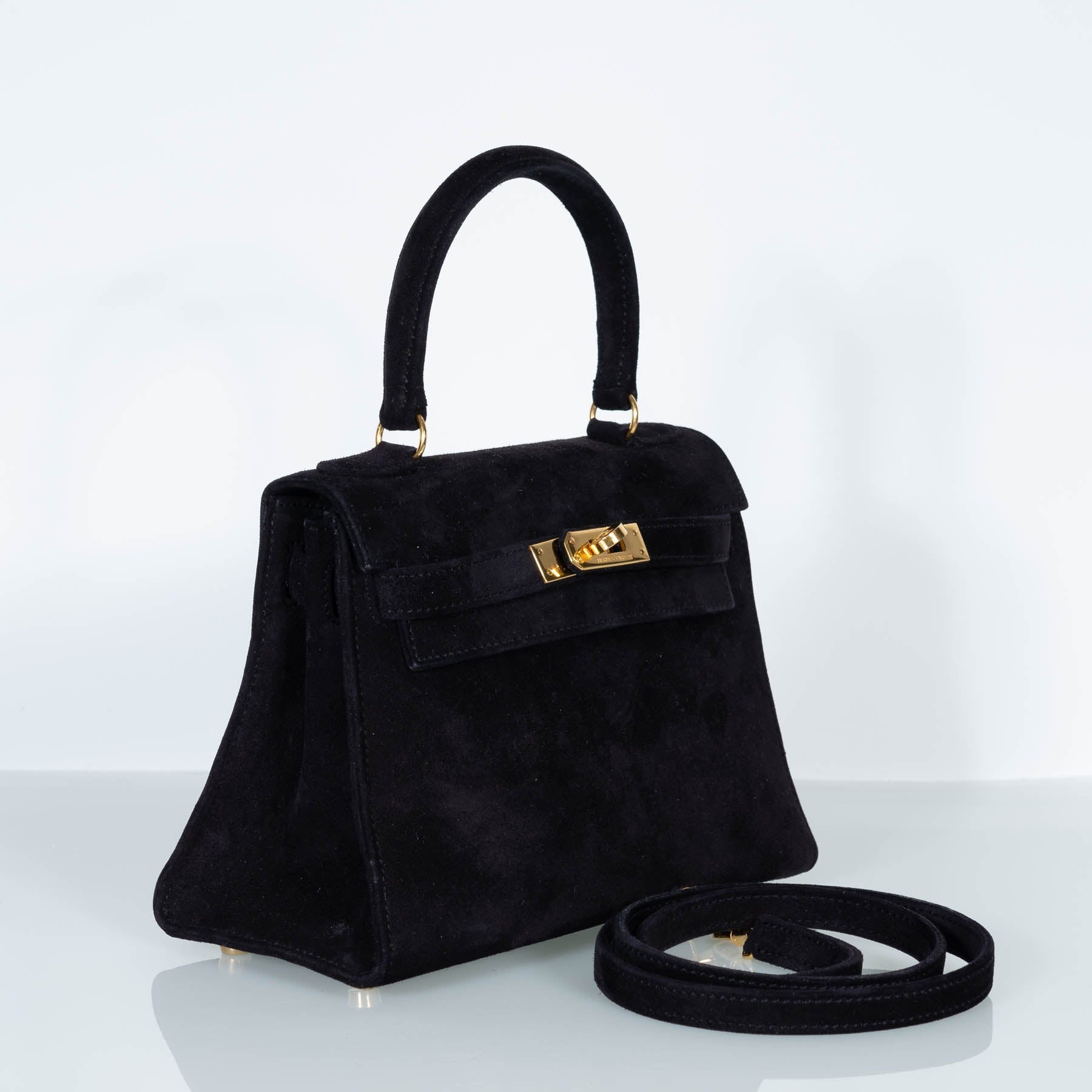 Hermès Kelly 20 Mini Sellier Black Noir Veau Doblis Suede Gold Hardware、mySite、garminoutage.com