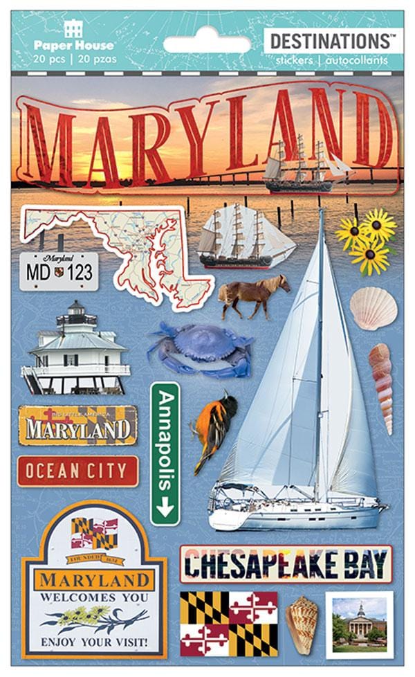  Scrapbook Stickers - 3D Maryland Stickers、mySite、ghnorth