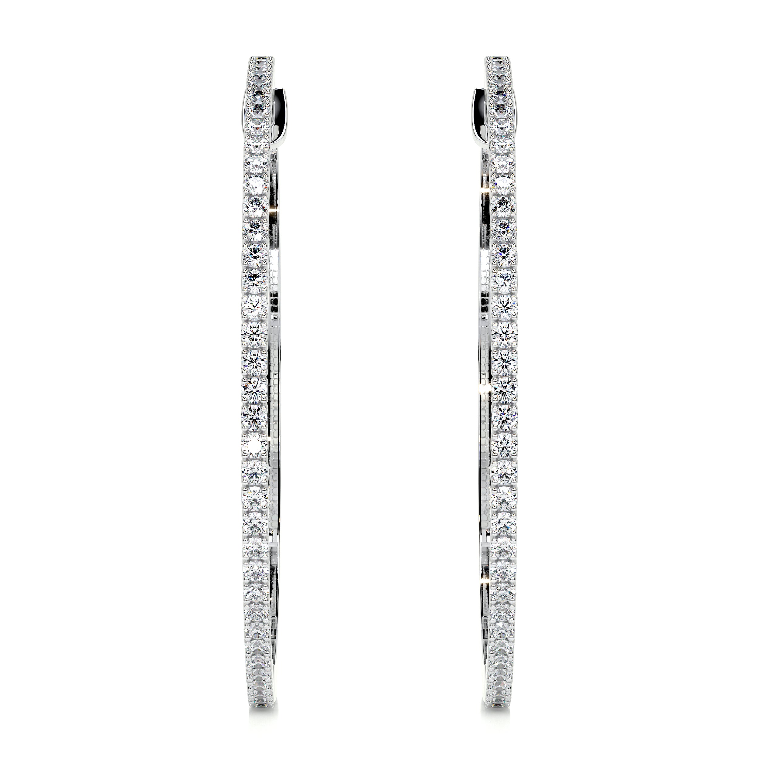 Cali Hoop Diamonds Earrings (0.6 Carat) -14K White Gold、mySite、hinf8tx79