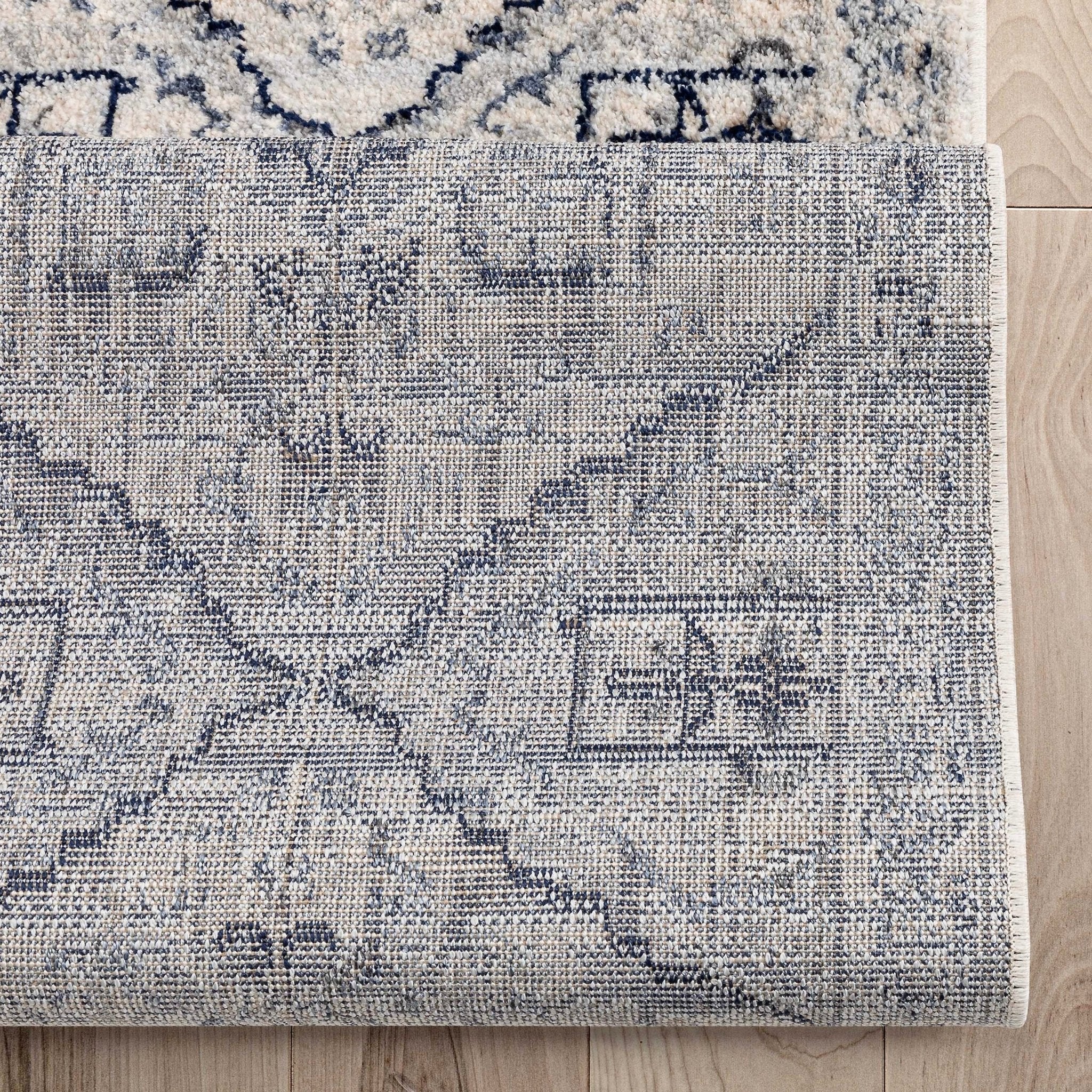 Custom Size Runner Camilla Farmhouse Medallion Ivory Blue Choose Your Width x Choose Your Length Hallway Runner Rug、mySite、gigharbornorthrealestate