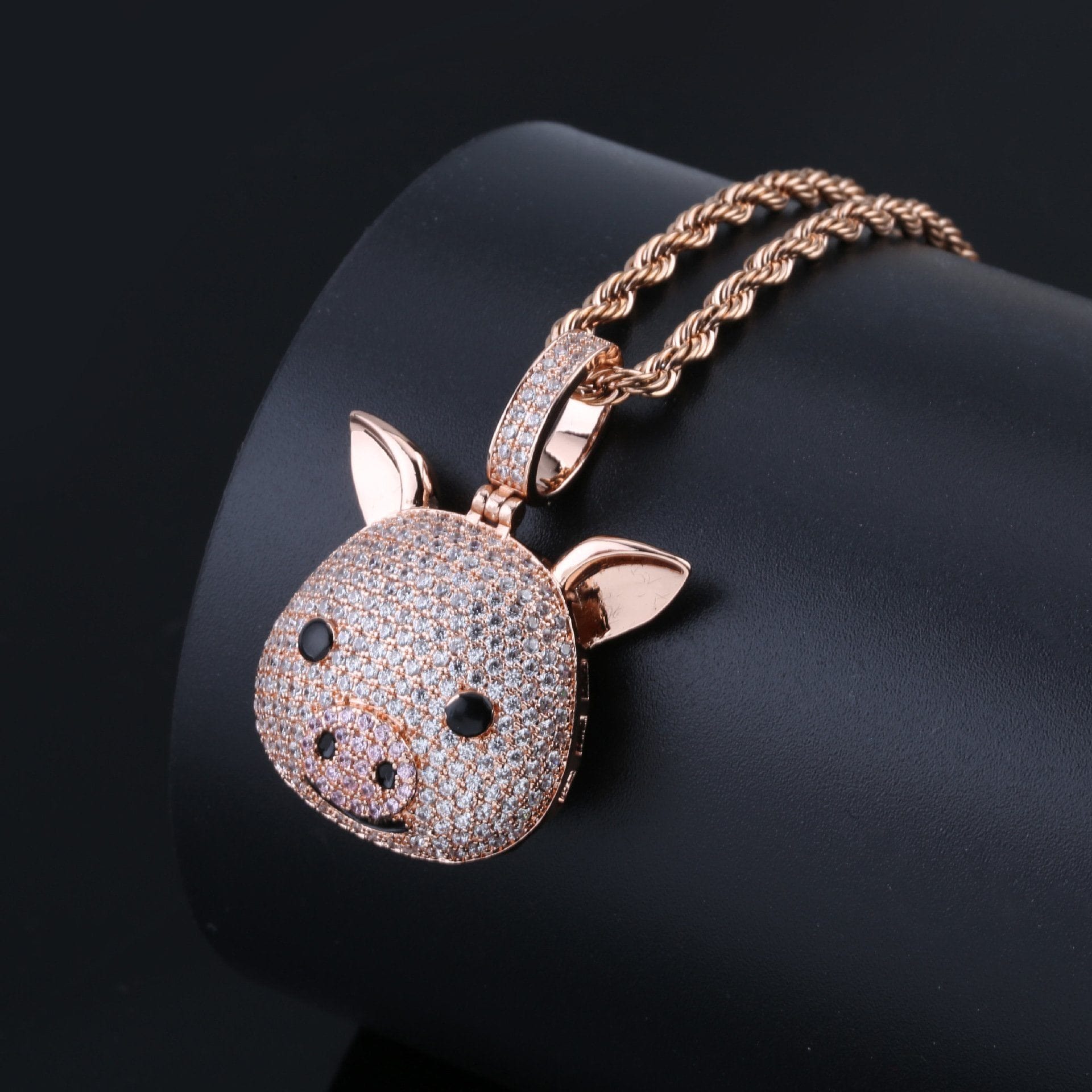 CZ Pig Pendant Sterling Silver or LRG Stainless Steel for Men、mySite、g9winljtr