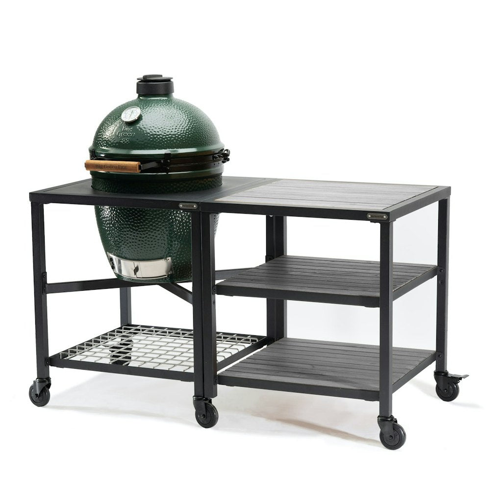 Big Green Egg Modular Nest + Expansion Frame + Distressed Acacia Shelves、mySite、noshort