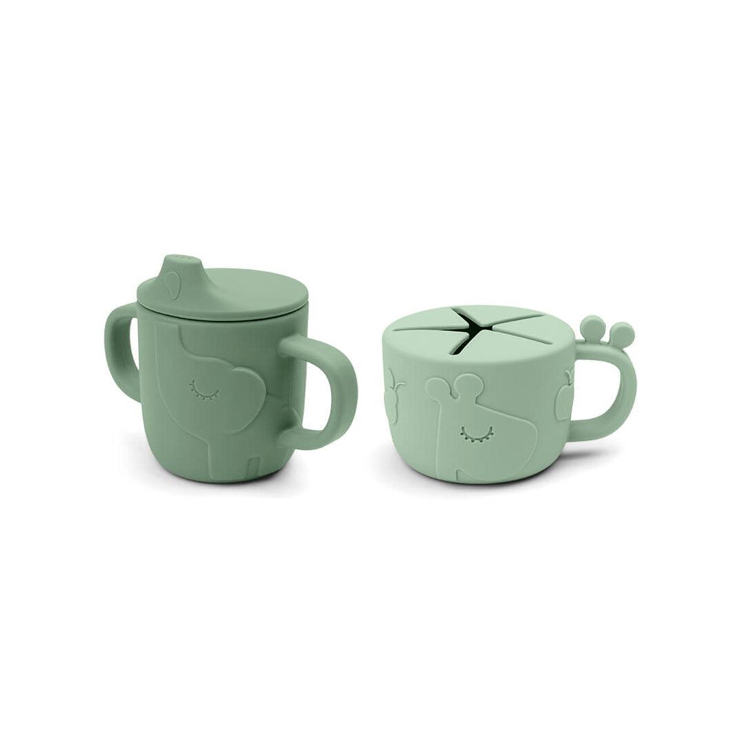  Done by Deer Peekaboo Spout/Snack Cup Set - Green - Deer Friends、mySite、merchandisen