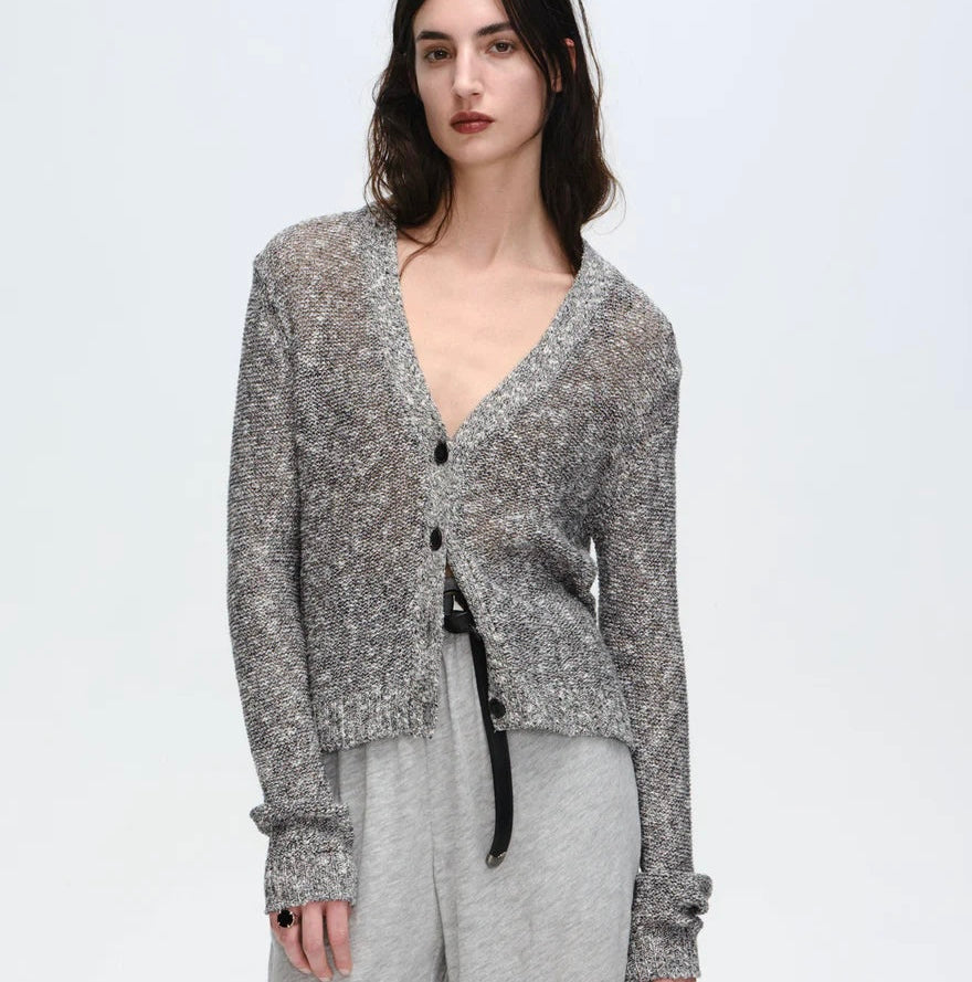 ATM Cotton Blend Rib Detail Cardigan、mySite、noshort