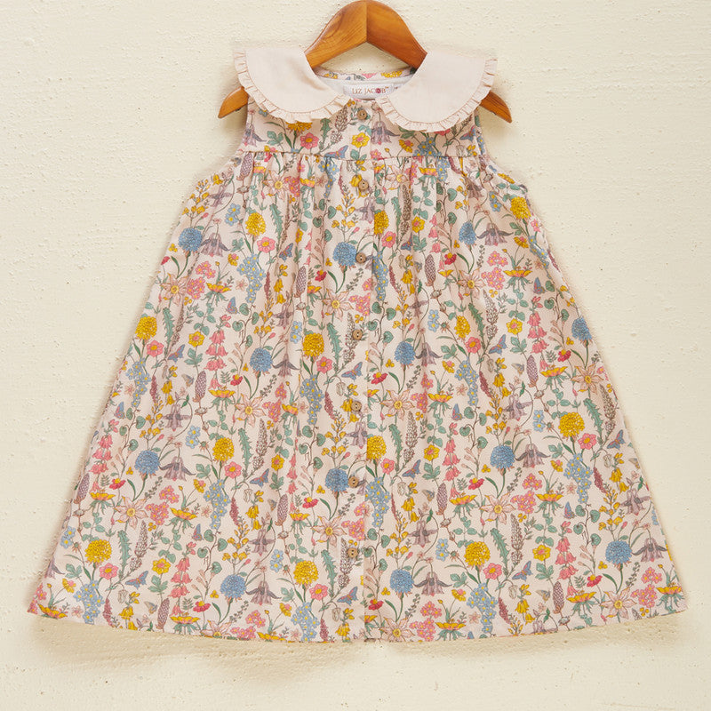 Cotton Satin Floral Dress | Beige、mySite、camillekostekn