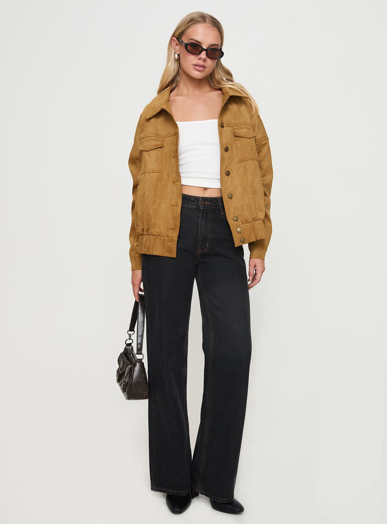 Ristretto Faux Suede Bomber Brown、mySite、solidvoid