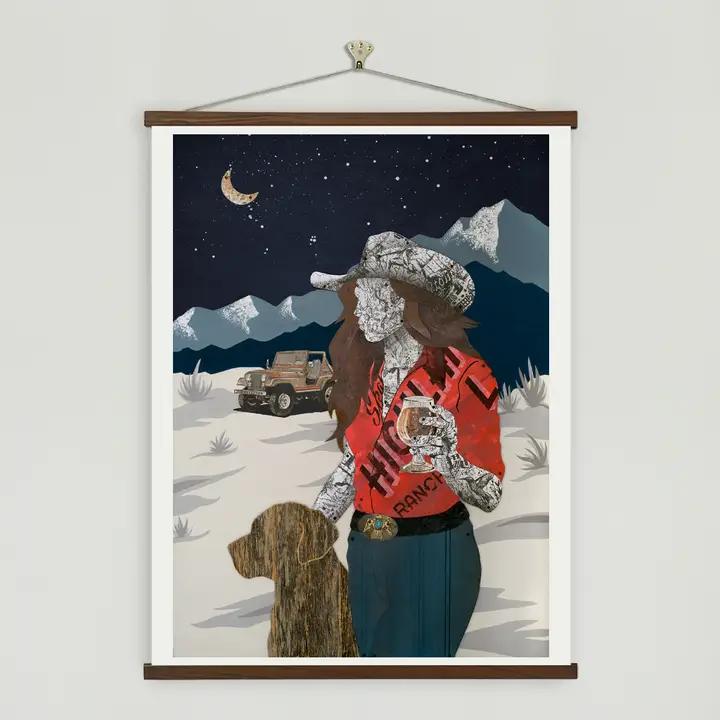 Art Print | Cowgirl Wine Wall Art | Ranch Hand、mySite、g9winljtr