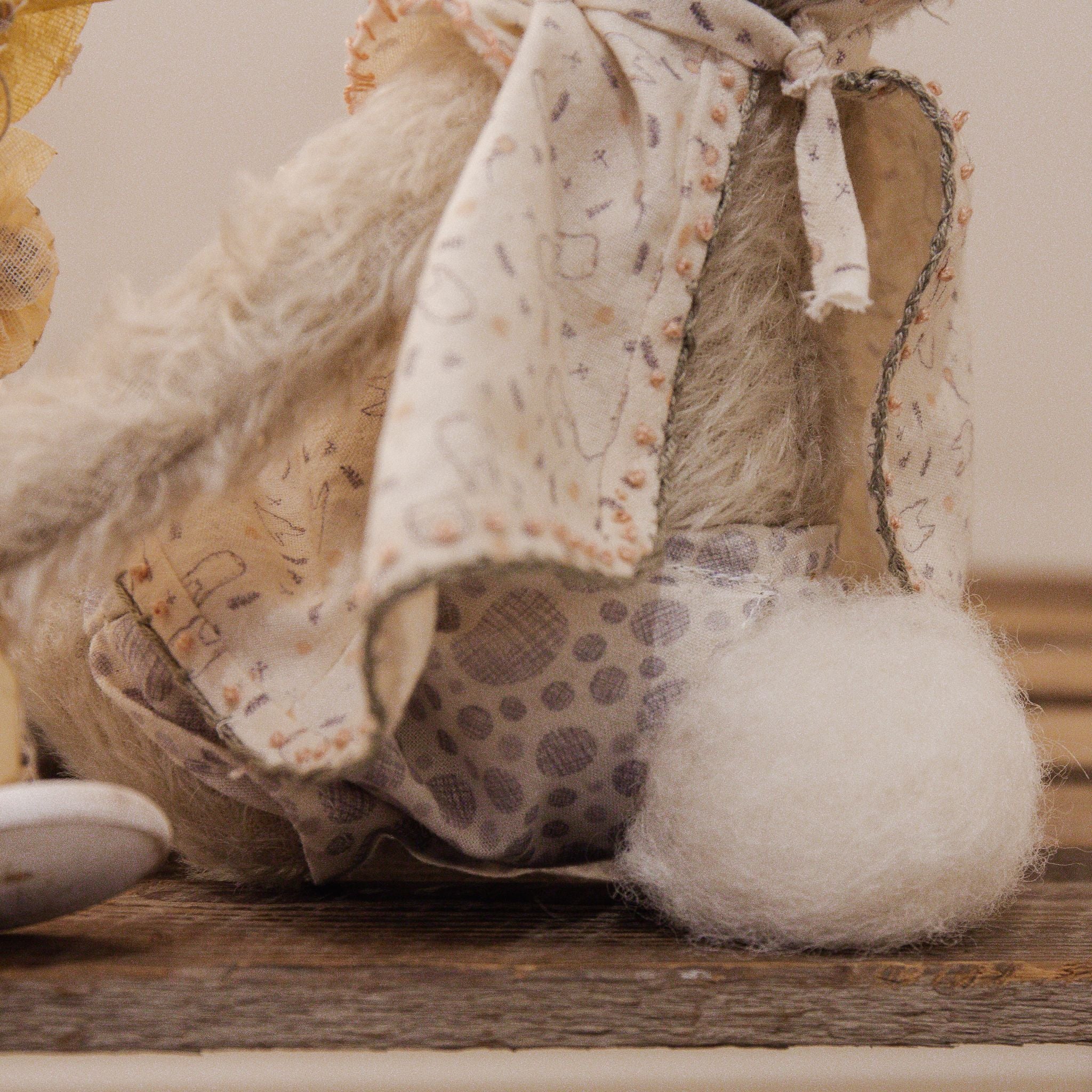 RETIRED Hutch Studio - Franny FunBun - Hand-Crafted Sparse Mohair Cream Bunny、mySite、g9winljtr