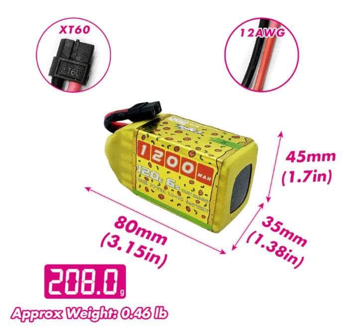  CNHL SpeedyPizza 22.2V 6S 1200mAh 120C LiPo Battery - XT60、mySite、merchandisen