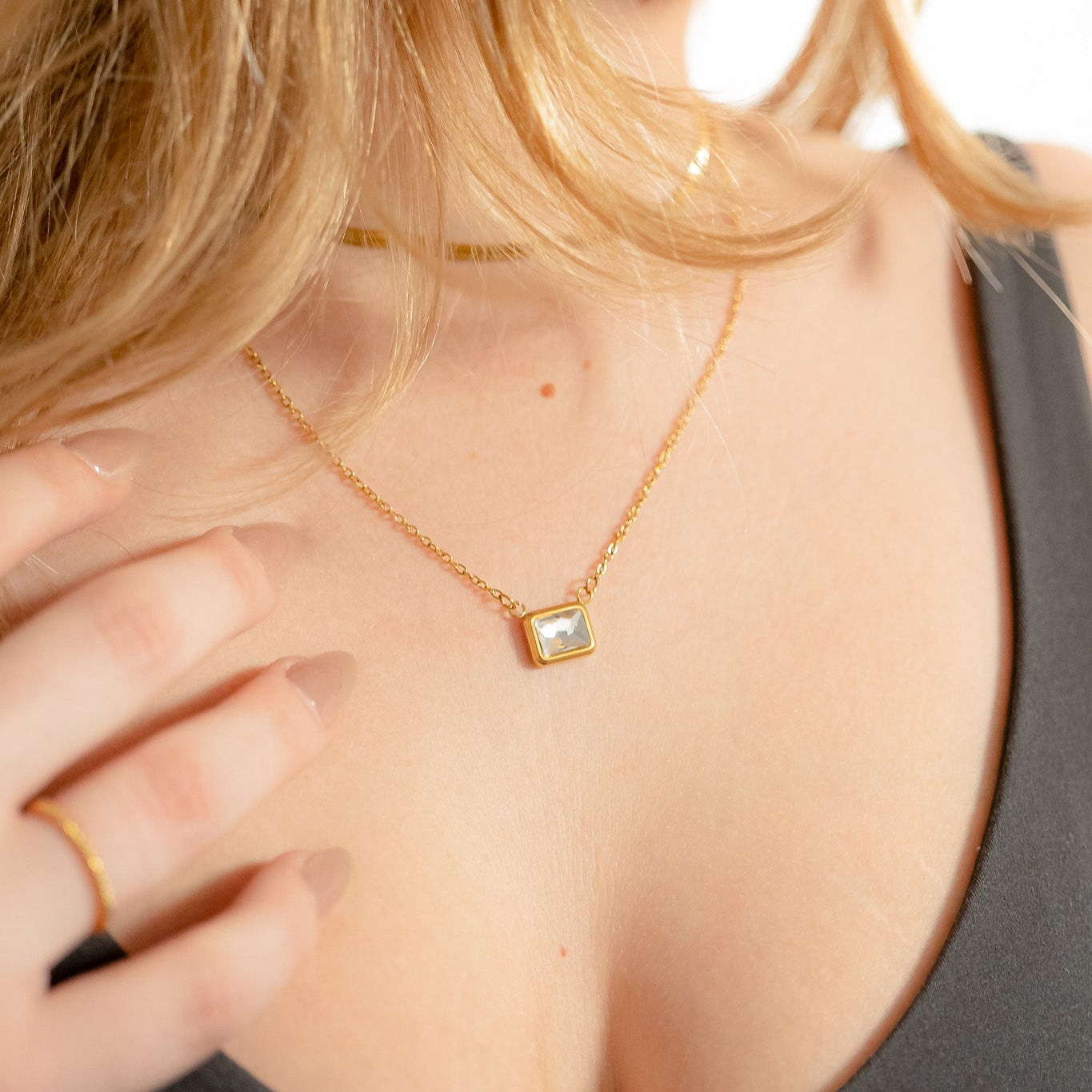 18K Gold PVD Emerald Birthstone Connector Charm 11mm / PDL0261、mySite、dreamappss