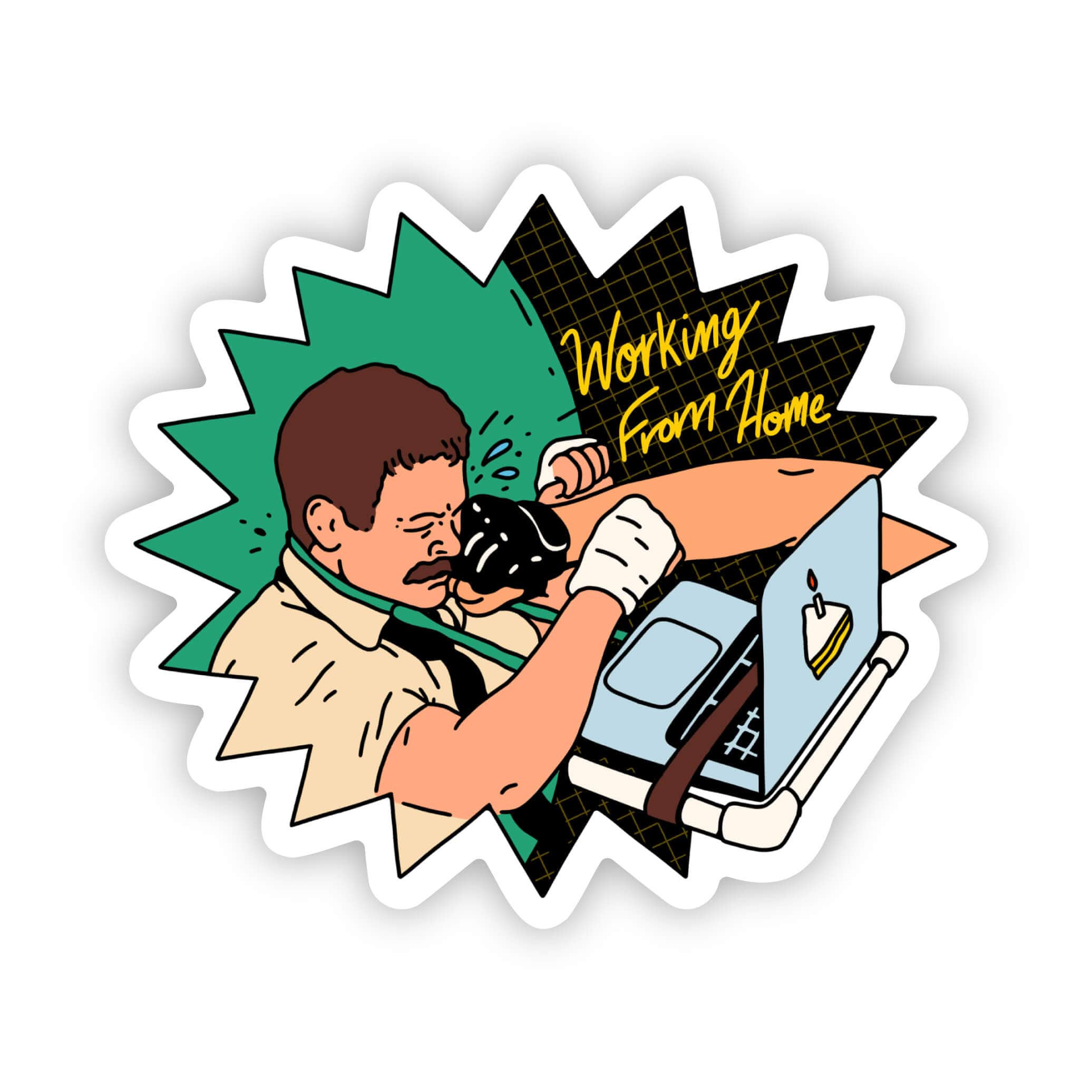  Working From Home Frankie Lapenna Greenscreen Sticker、mySite、ghnorth