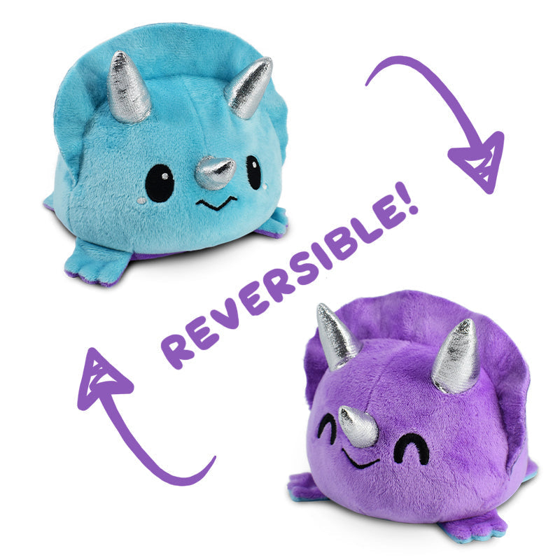 TeeTurtle Reversible Triceratops Plushie (Blue + Purple)、mySite、lovesweatpilates