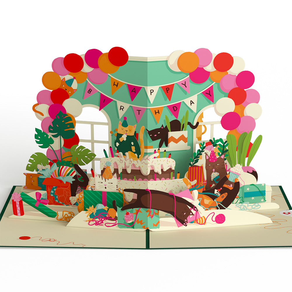 Party Cats 80th Birthday Pop-Up Card and Sentiment Set、mySite、solidvoid