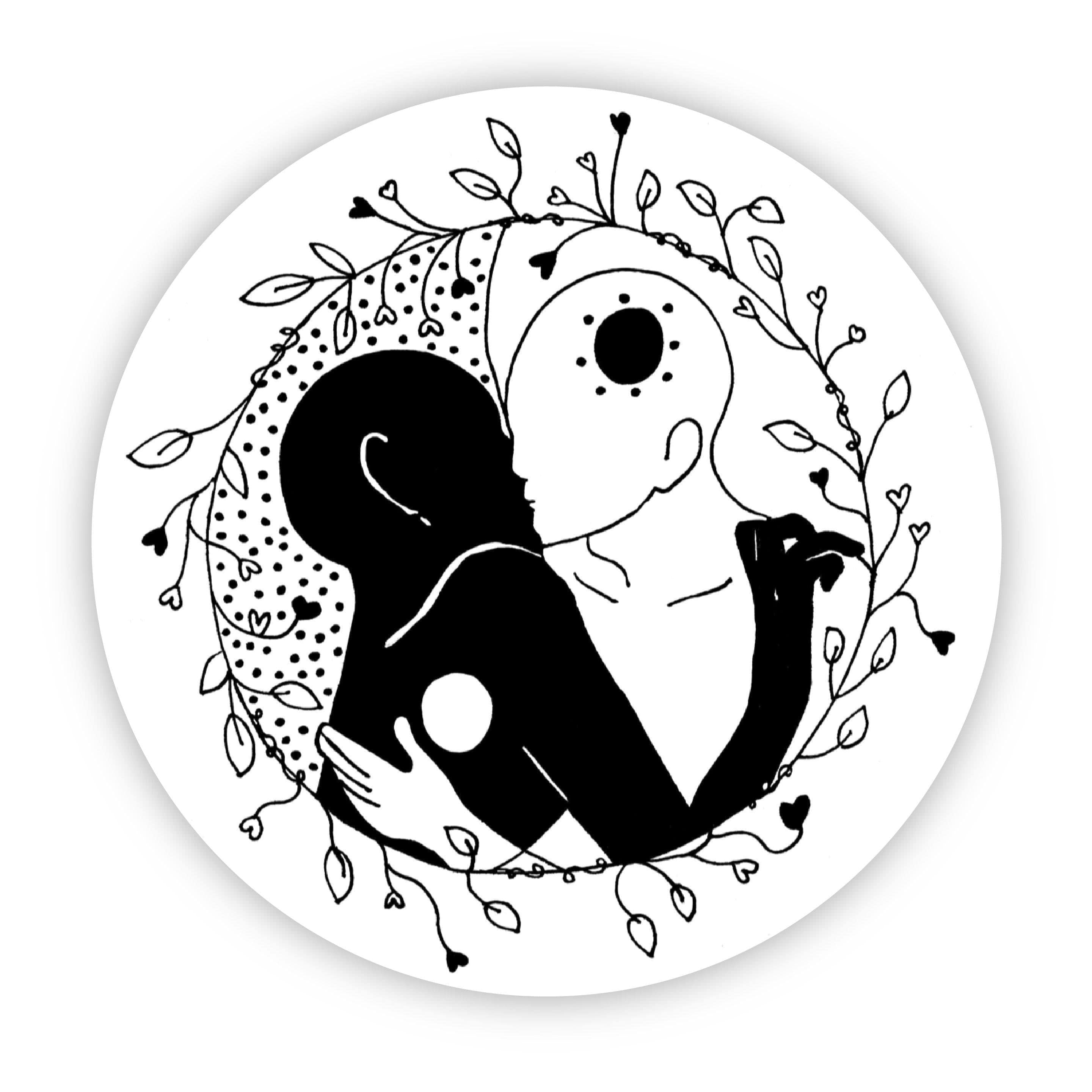  Black and White Kissing Sticker、mySite、elrpsem3k