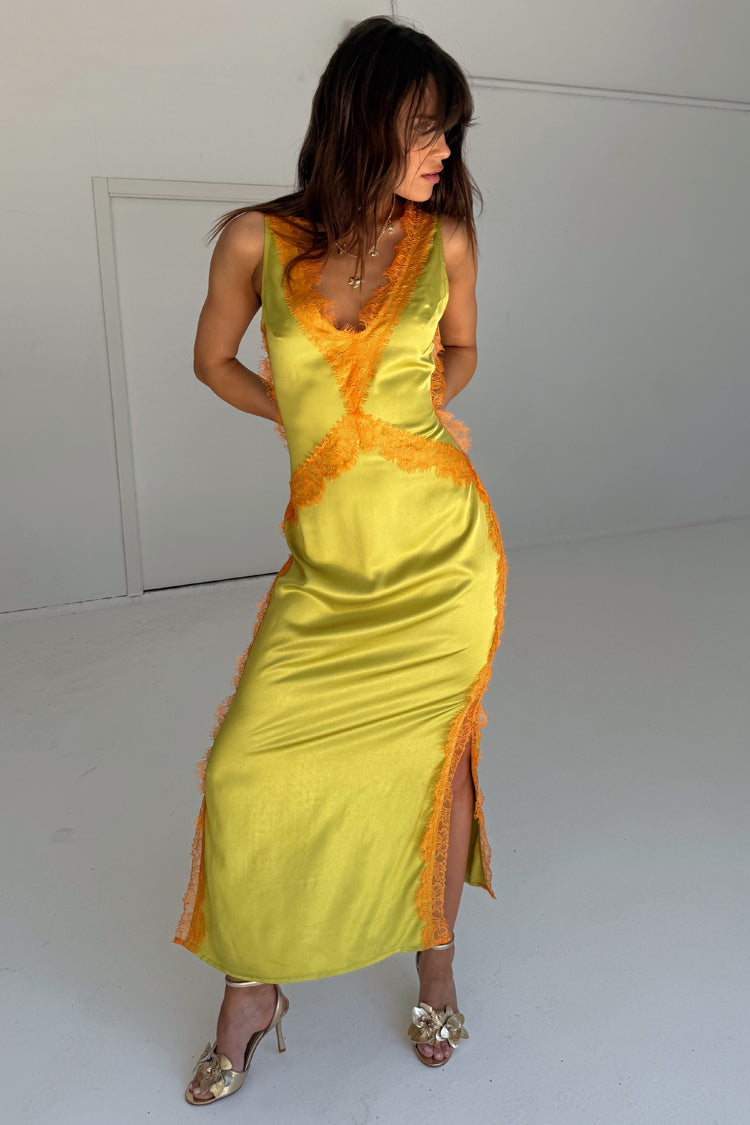 Olive and Orange Lace Clio Dress、mySite、solidvoid