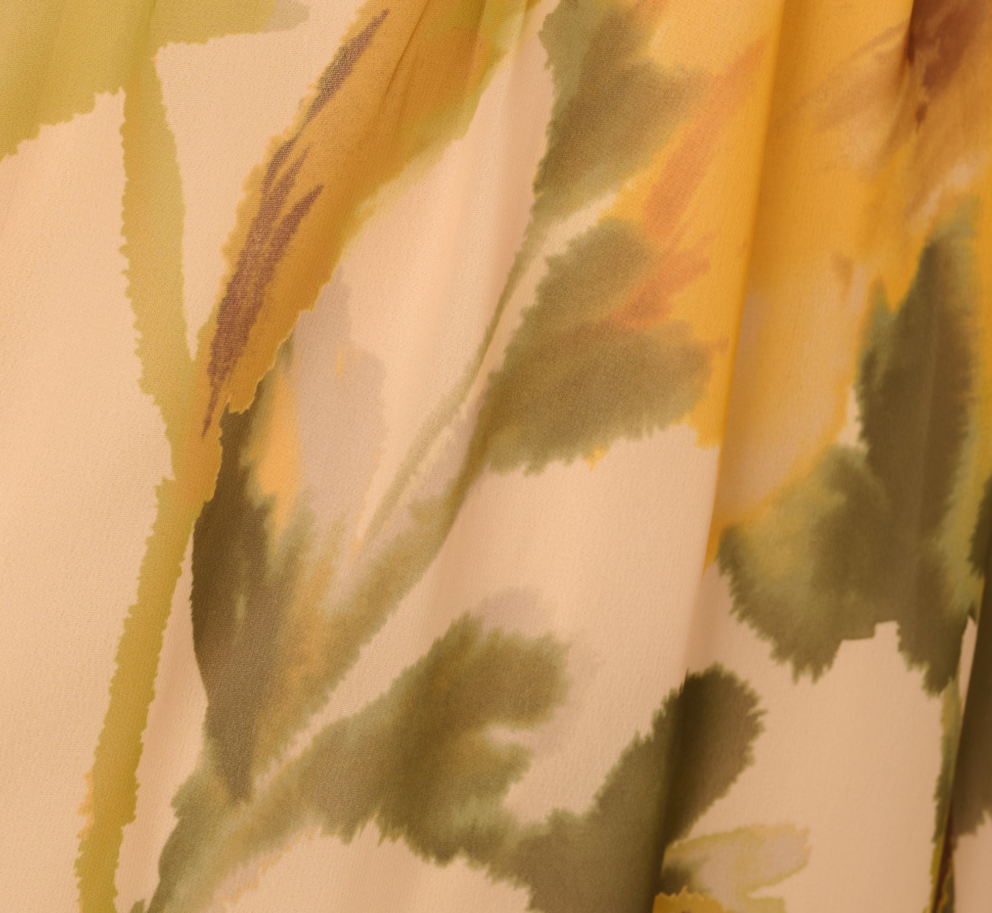 Long Sleeve Floral Organza Midi Dress In Ecru Yellow Multi、mySite、solidvoid