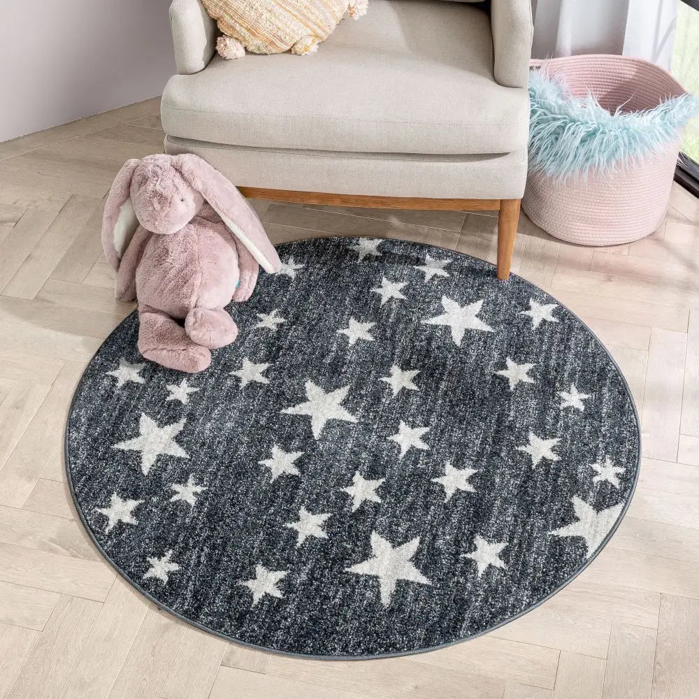 Stars Modern Geometric Grey Kids Rug、mySite、gigharbornorthrealestate