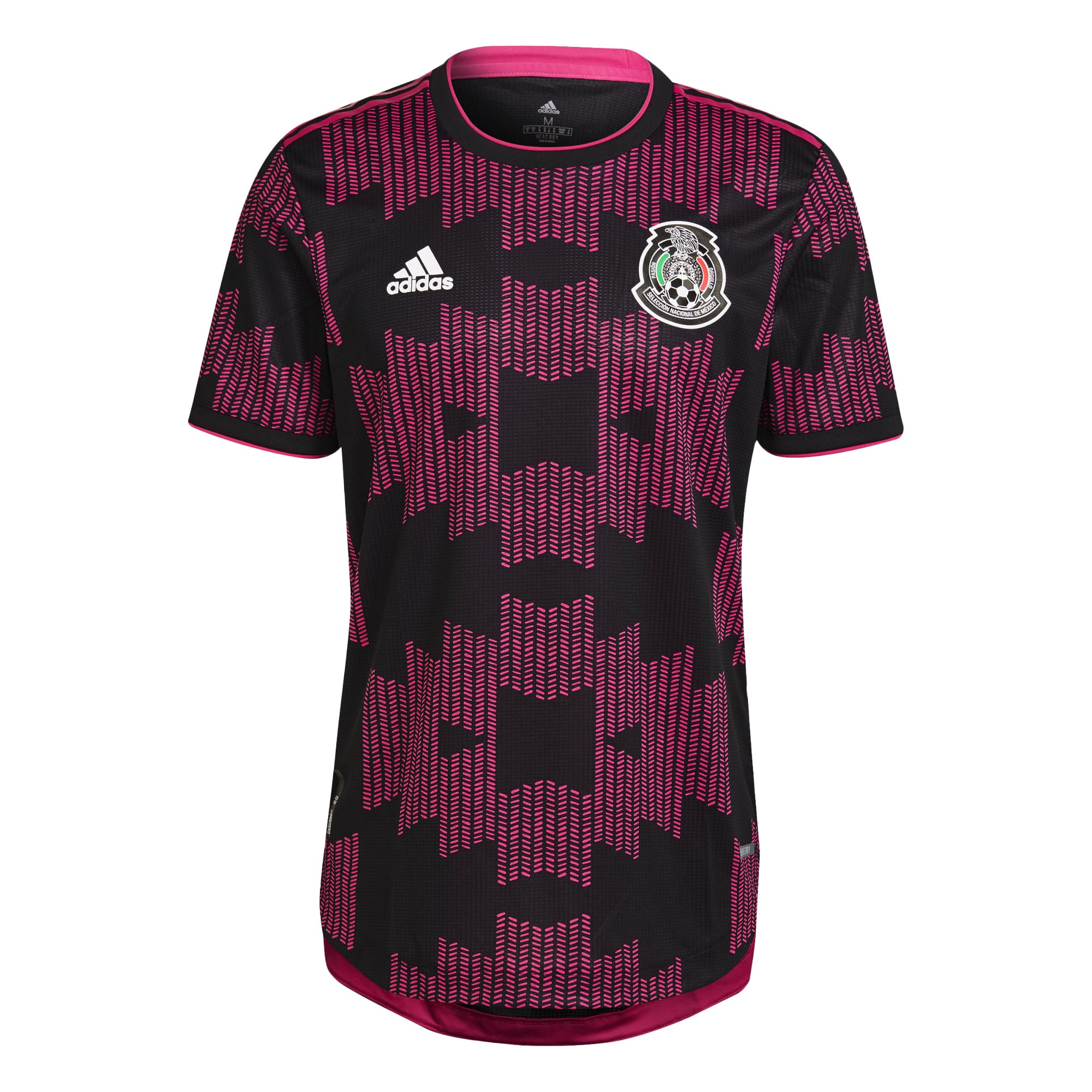 adidas Men's Mexico 2021/22 Authentic Home Jersey Black/Real Magenta、mySite、noshort