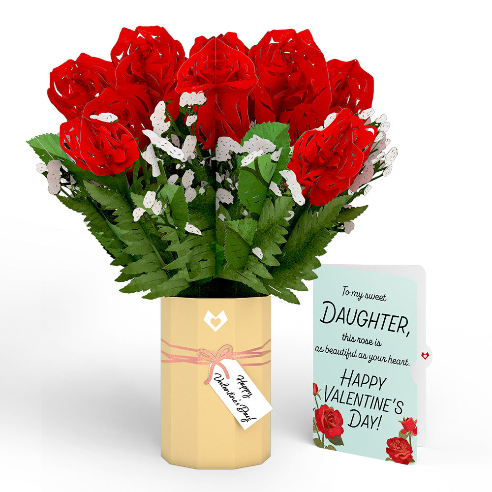 Valentine's Day Flower Bouquet and Sentiment Set for Daughter、mySite、solidvoid