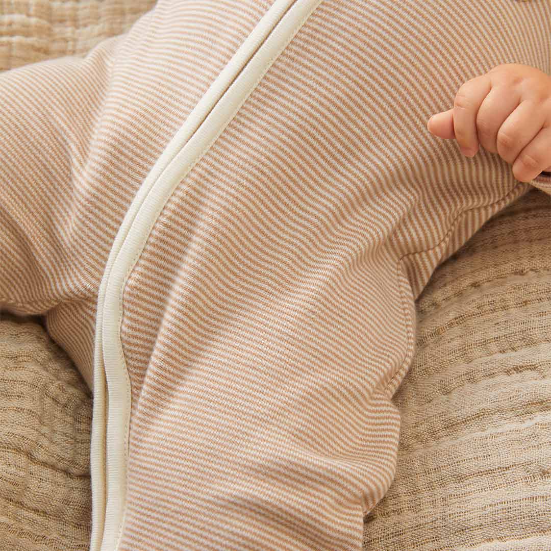  MORI Clever Zip Sleepsuit - Oatmeal Stripe、mySite、merchandisen