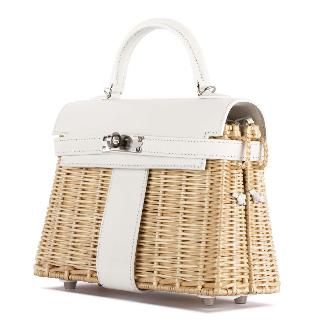 Hermès Kelly 20 Mini Picnic White, Swift & Osier Wicker Palladium Hardware、mySite、garminoutage.com