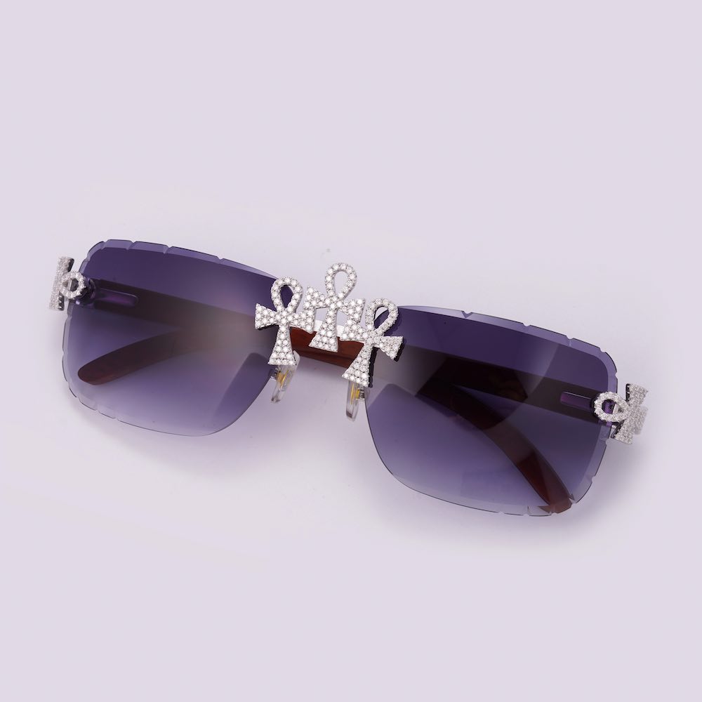 Moissanite Ankh Cross Sunglasses 14K Gold、mySite、hinf8tx79