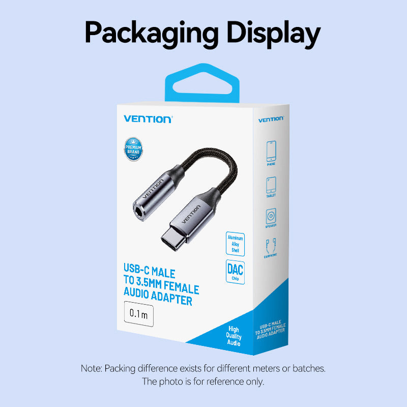 Vention USB-C Male to 3.5MM Earphone Jack with DAC Adapter Aluminum Alloy Type、mySite、fannypackpong