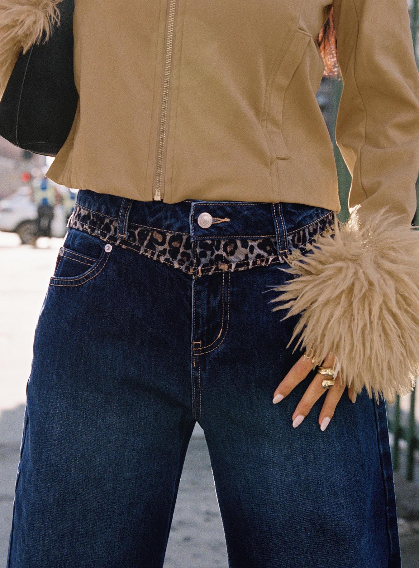 Savenna Jeans Dark Wash / Leopard、mySite、solidvoid